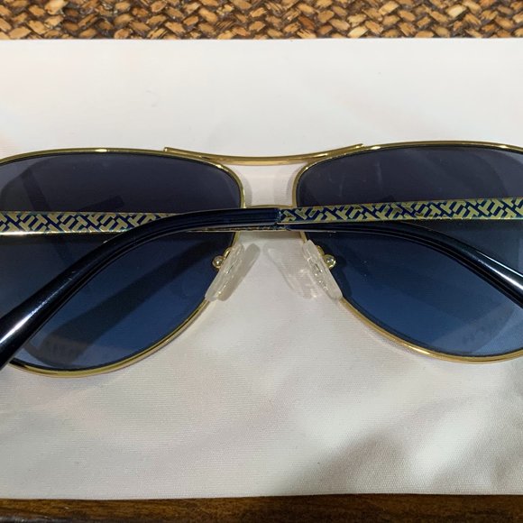 Tory Burch Aviator Blue and Gold Sunglasses - Picture 3 of 7